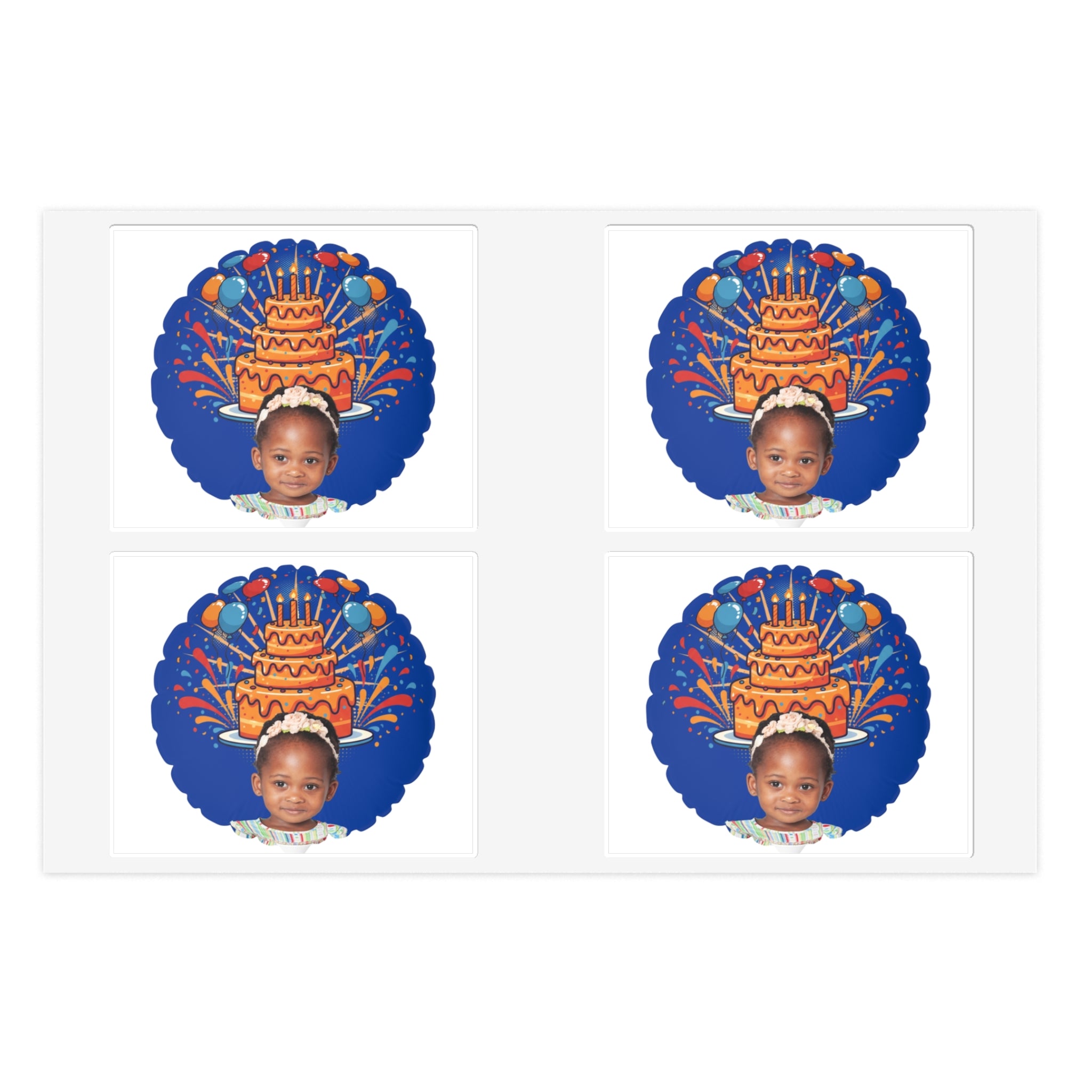 Customized Photo Sticker Sheets — Custom Party Favor Sheet of 4