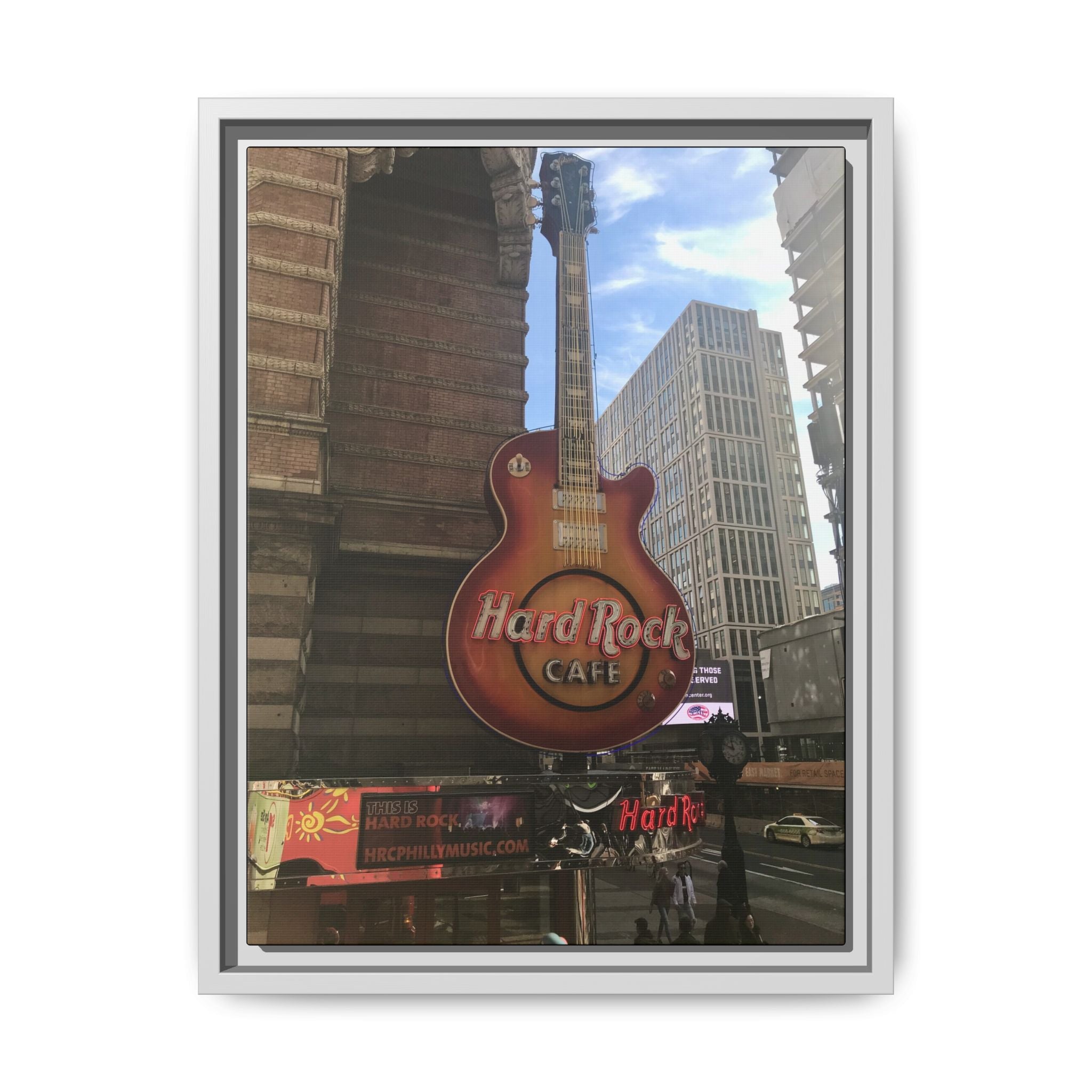 Hard Rock Cafe Sign - Framed Matte Canvas