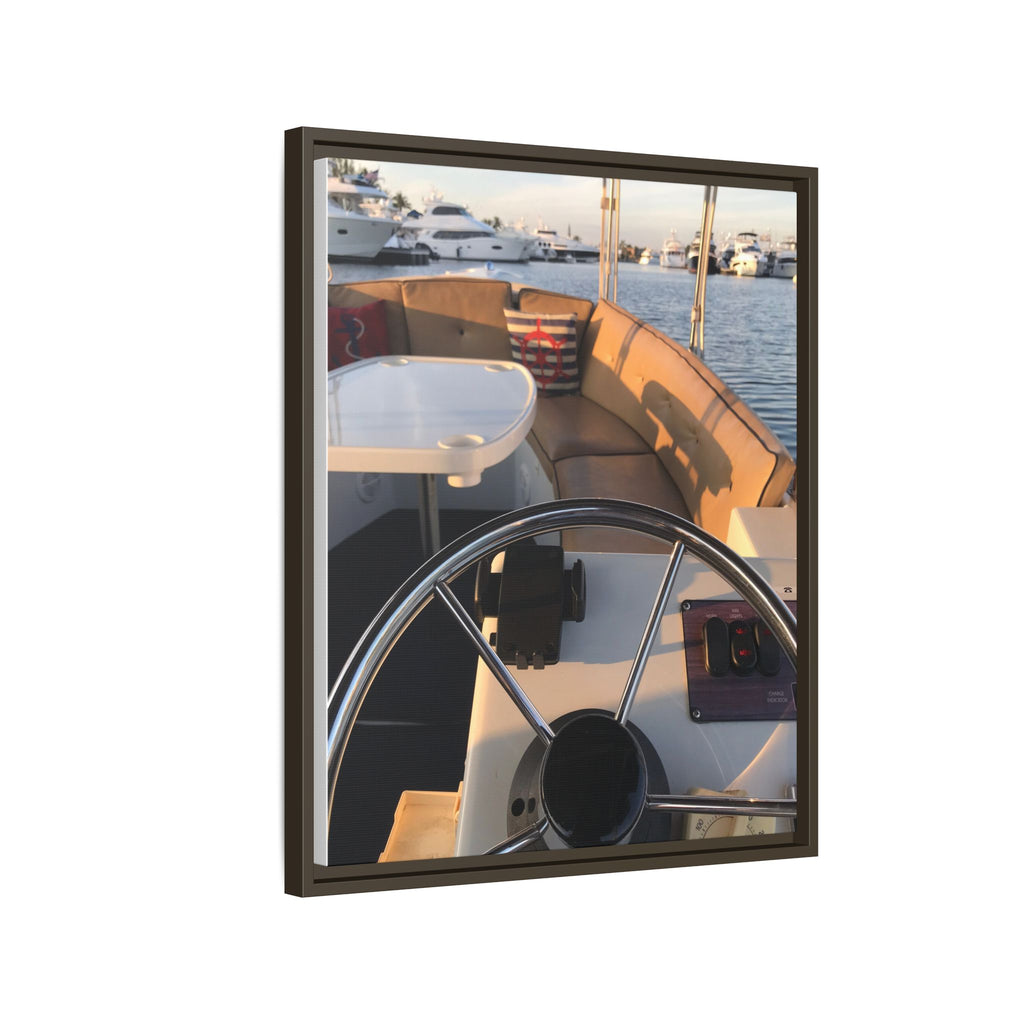 Boat Helm Framed Canvas Print — Seaside Harbor Nautical Wall Art