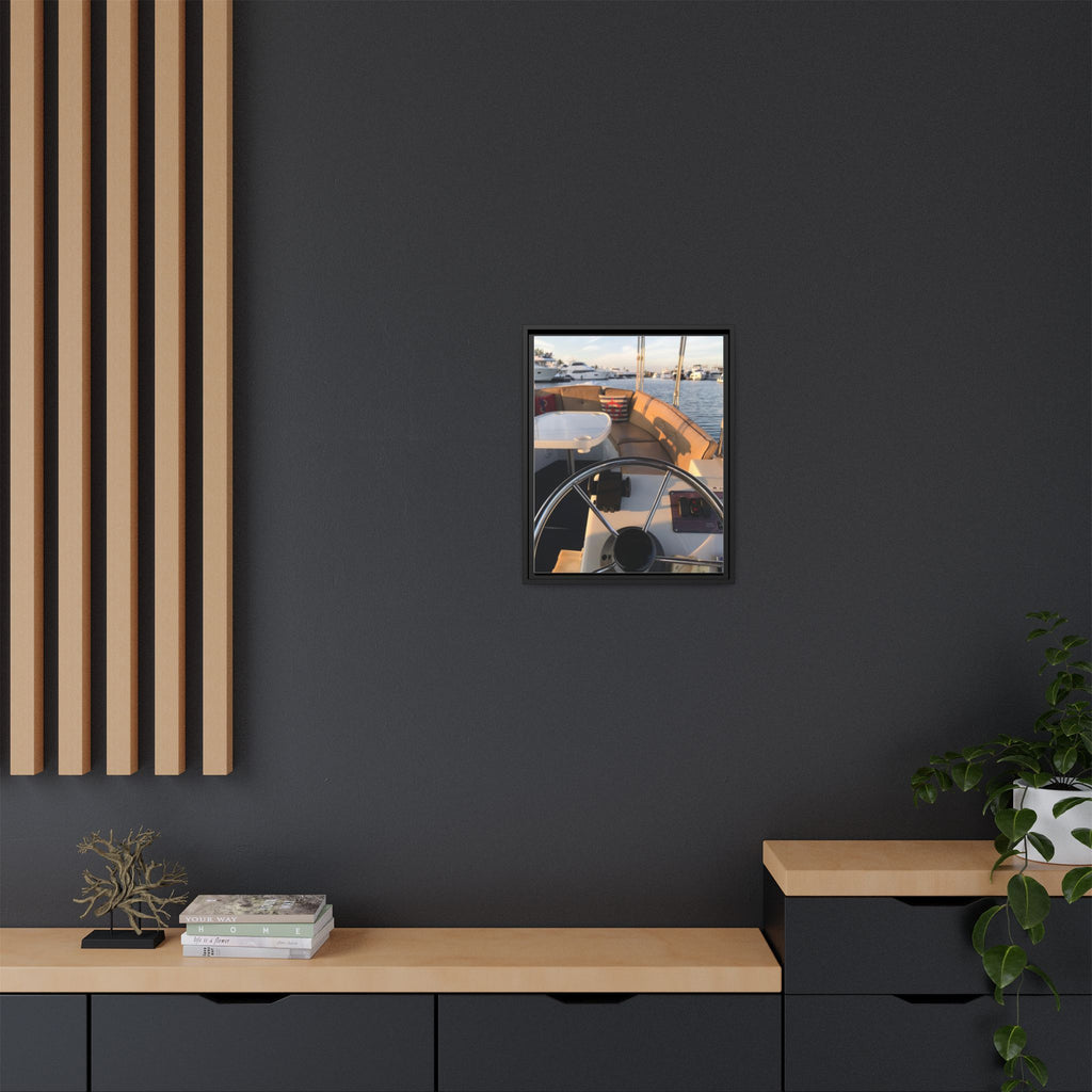 Boat Helm Framed Canvas Print — Seaside Harbor Nautical Wall Art