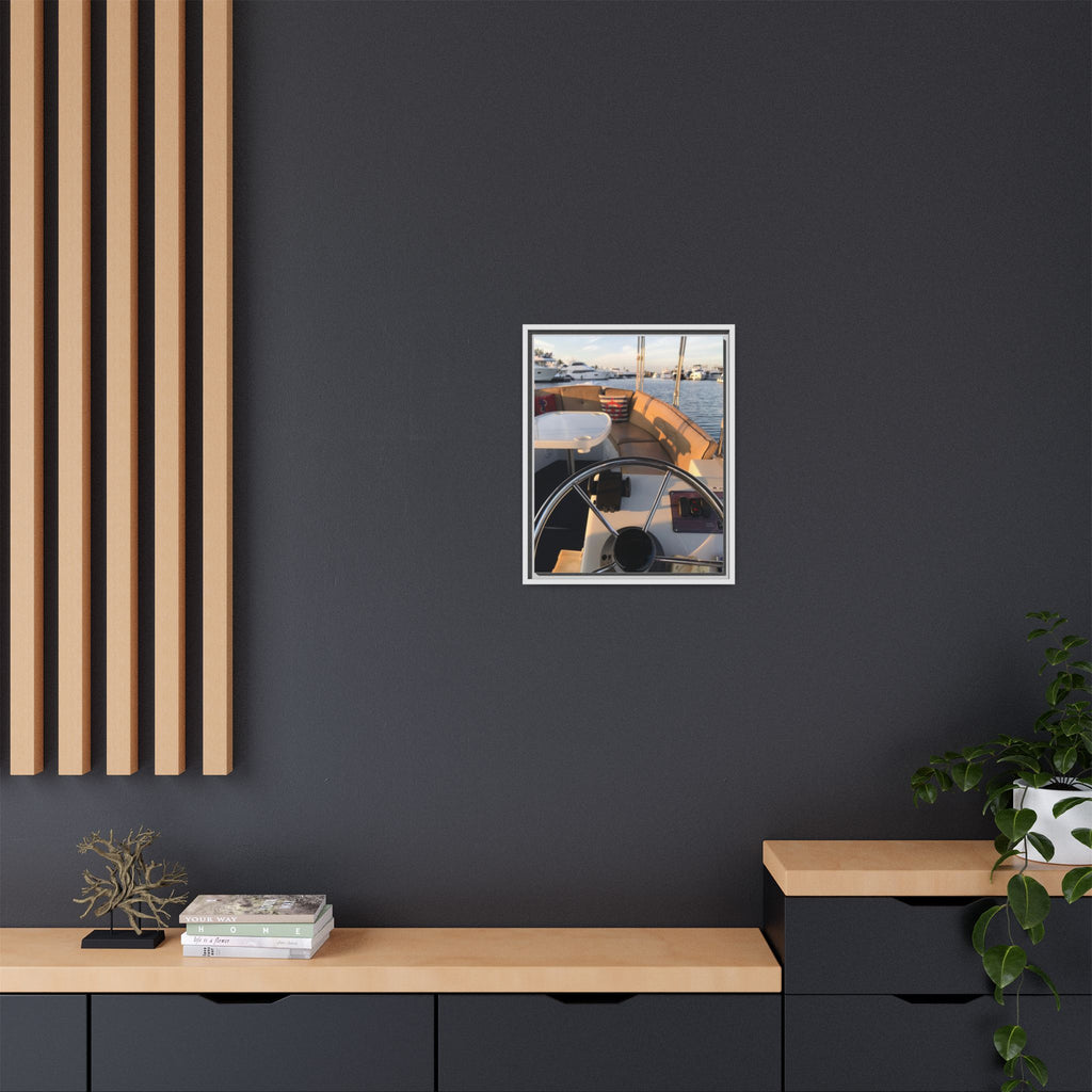 Boat Helm Framed Canvas Print — Seaside Harbor Nautical Wall Art