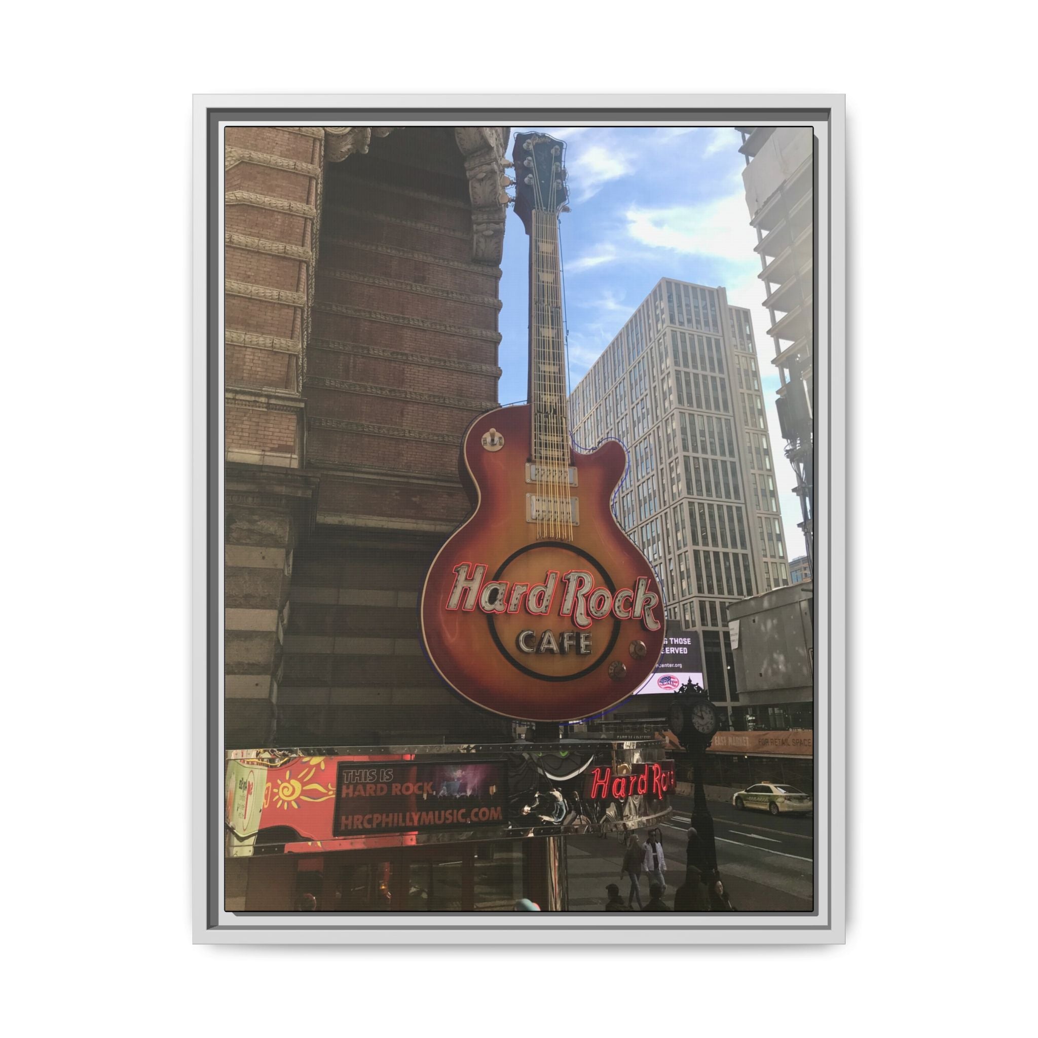Hard Rock Cafe Sign - Framed Matte Canvas