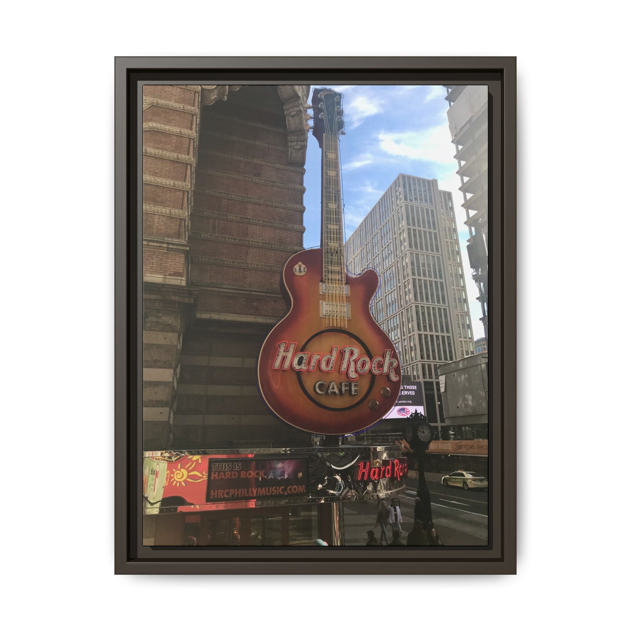 Hard Rock Cafe Sign - Framed Matte Canvas
