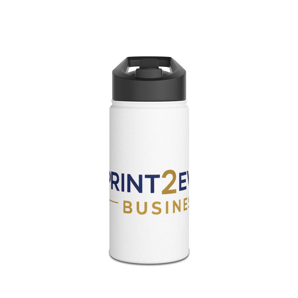 Custom Logo Stainless Steel Water Bottle — Standard Lid, Branded Business
