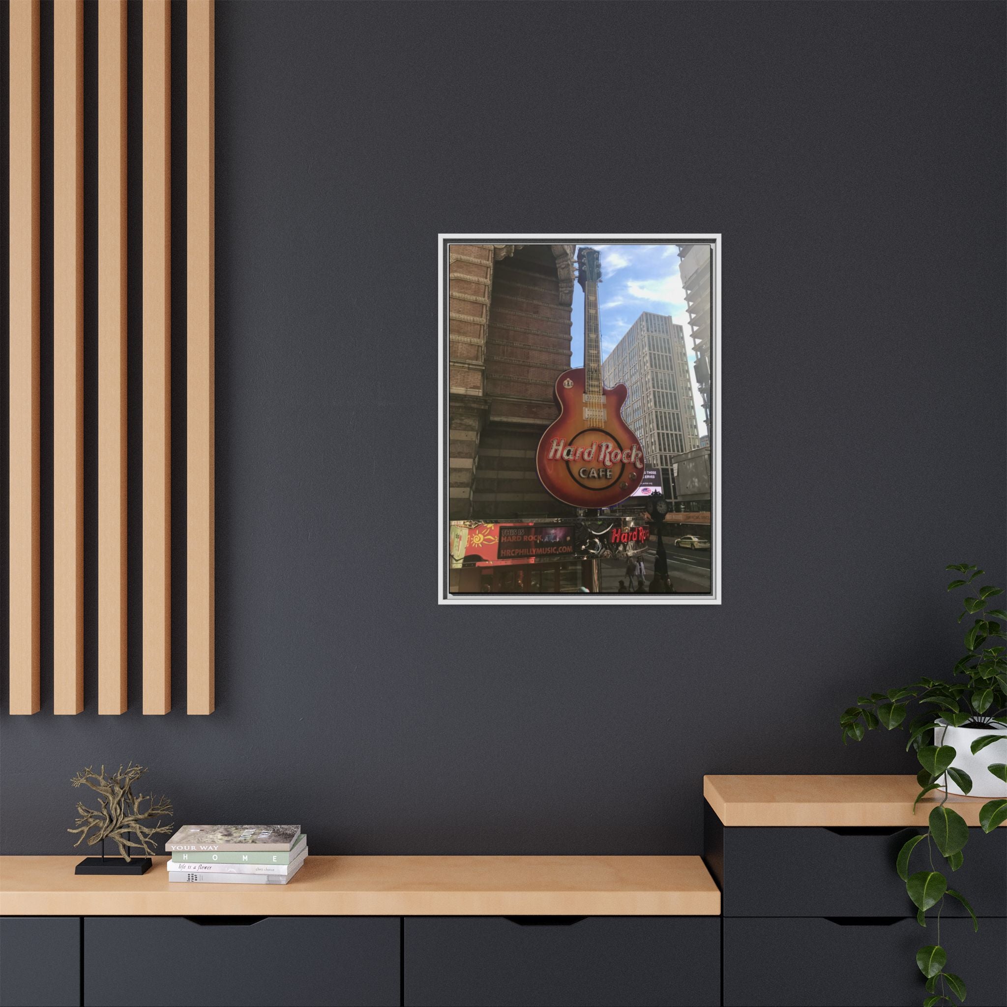 Hard Rock Cafe Sign - Framed Matte Canvas