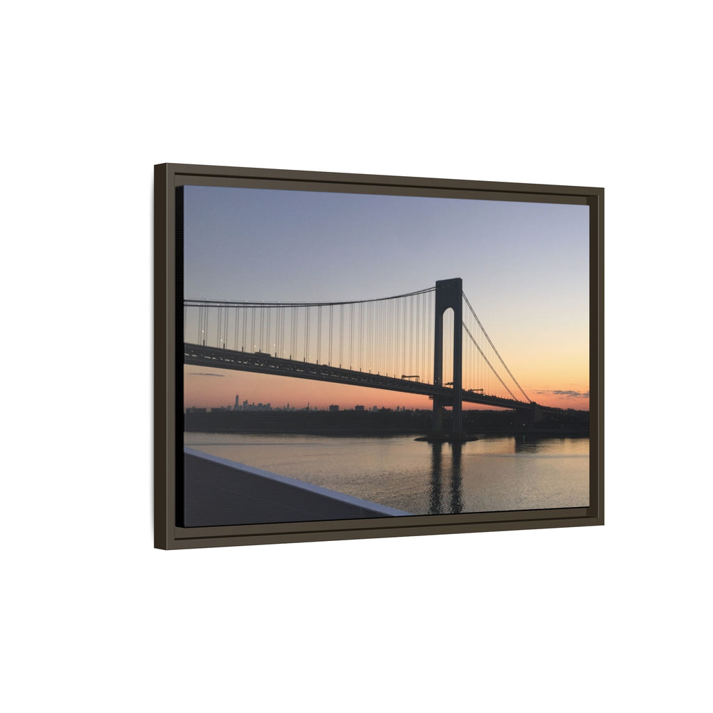 Bronx-Verrazano Sunset Matte Canvas Framed Wall Art