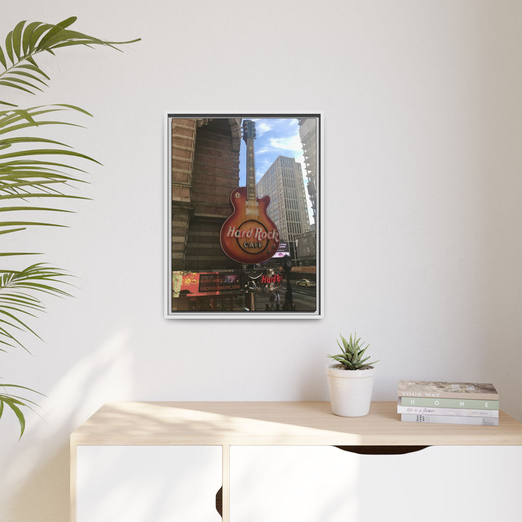 Hard Rock Cafe Sign - Framed Matte Canvas