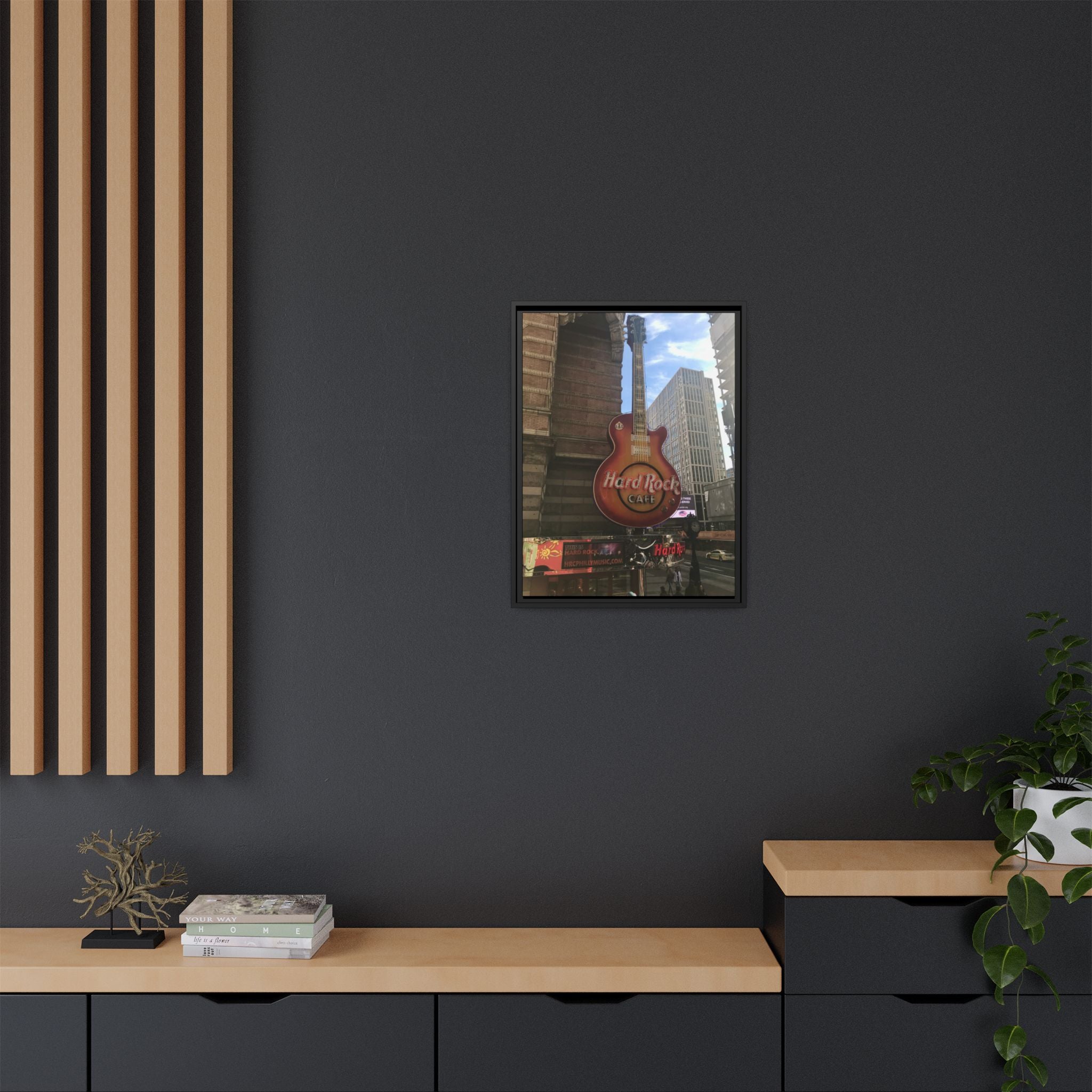 Hard Rock Cafe Sign - Framed Matte Canvas