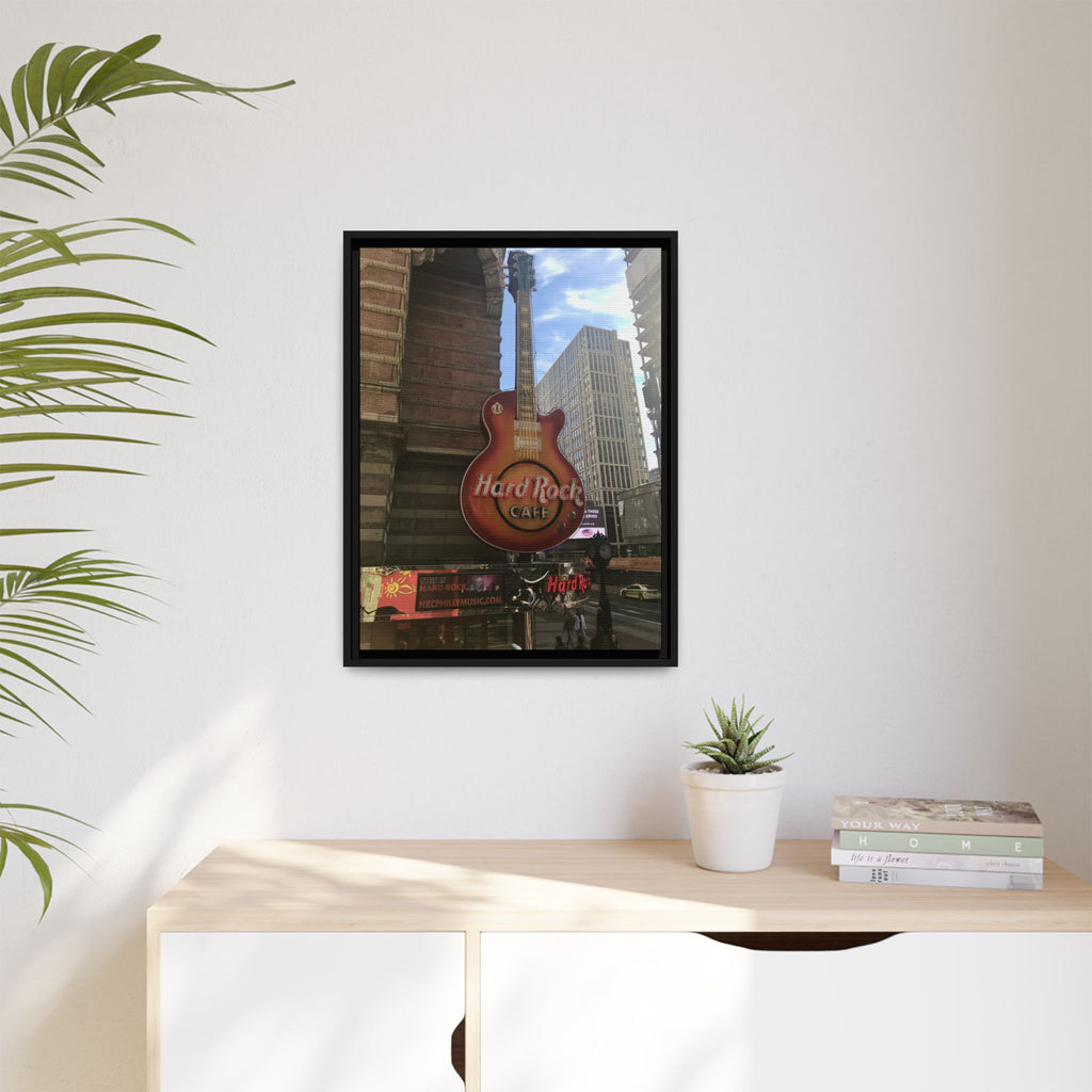 Hard Rock Cafe Sign - Framed Matte Canvas