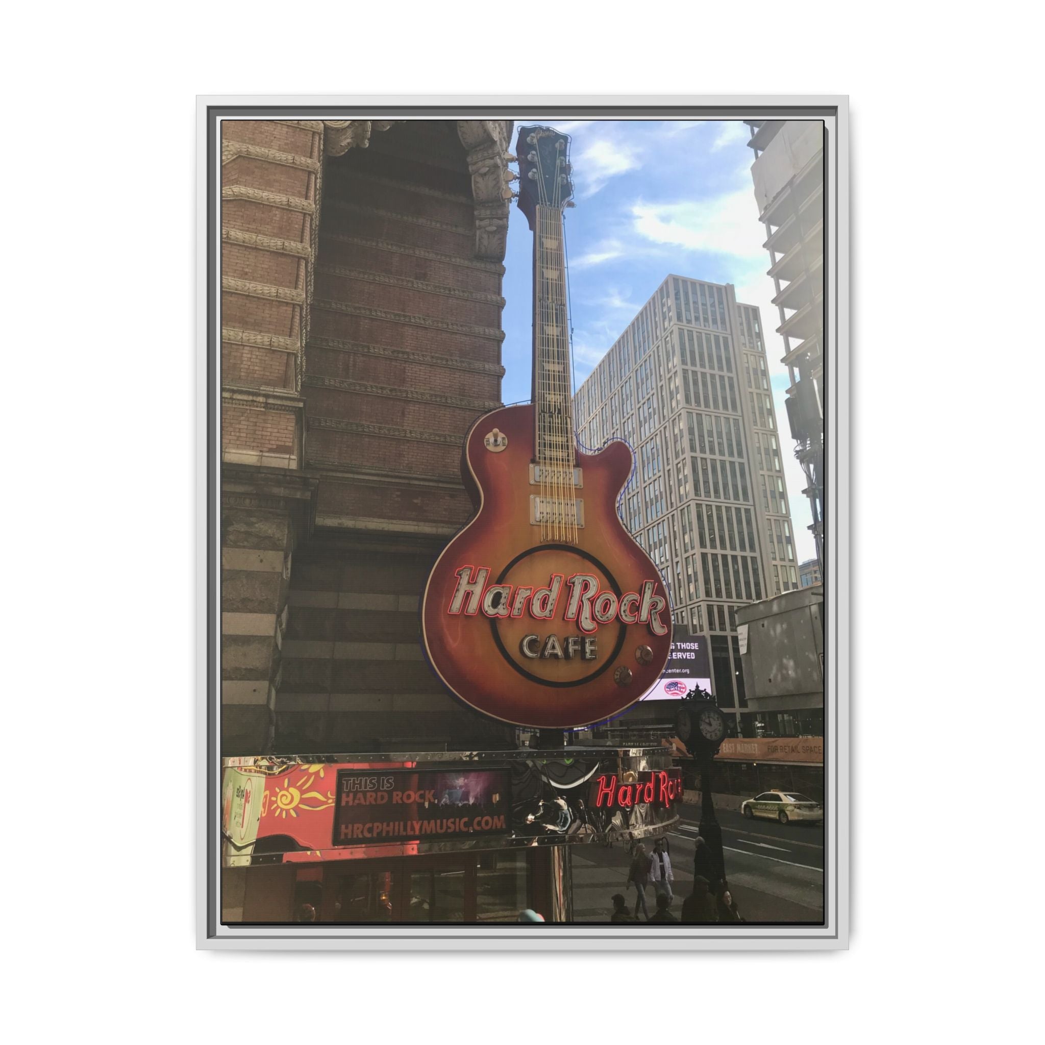 Hard Rock Cafe Sign - Framed Matte Canvas