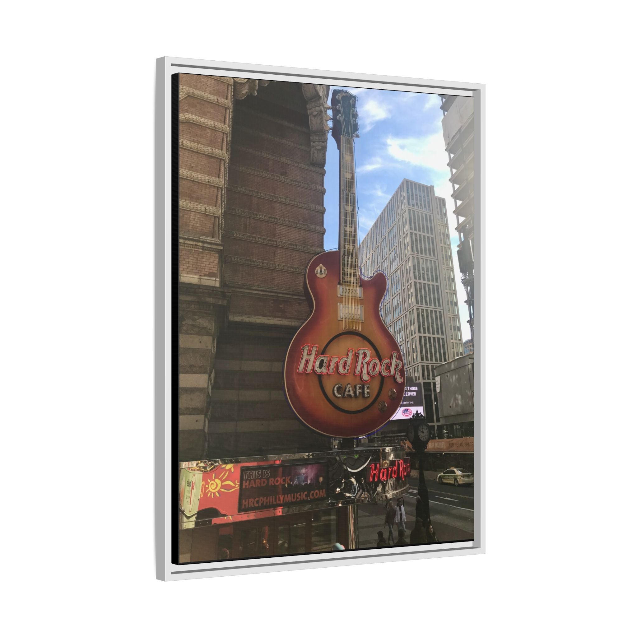 Hard Rock Cafe Sign - Framed Matte Canvas