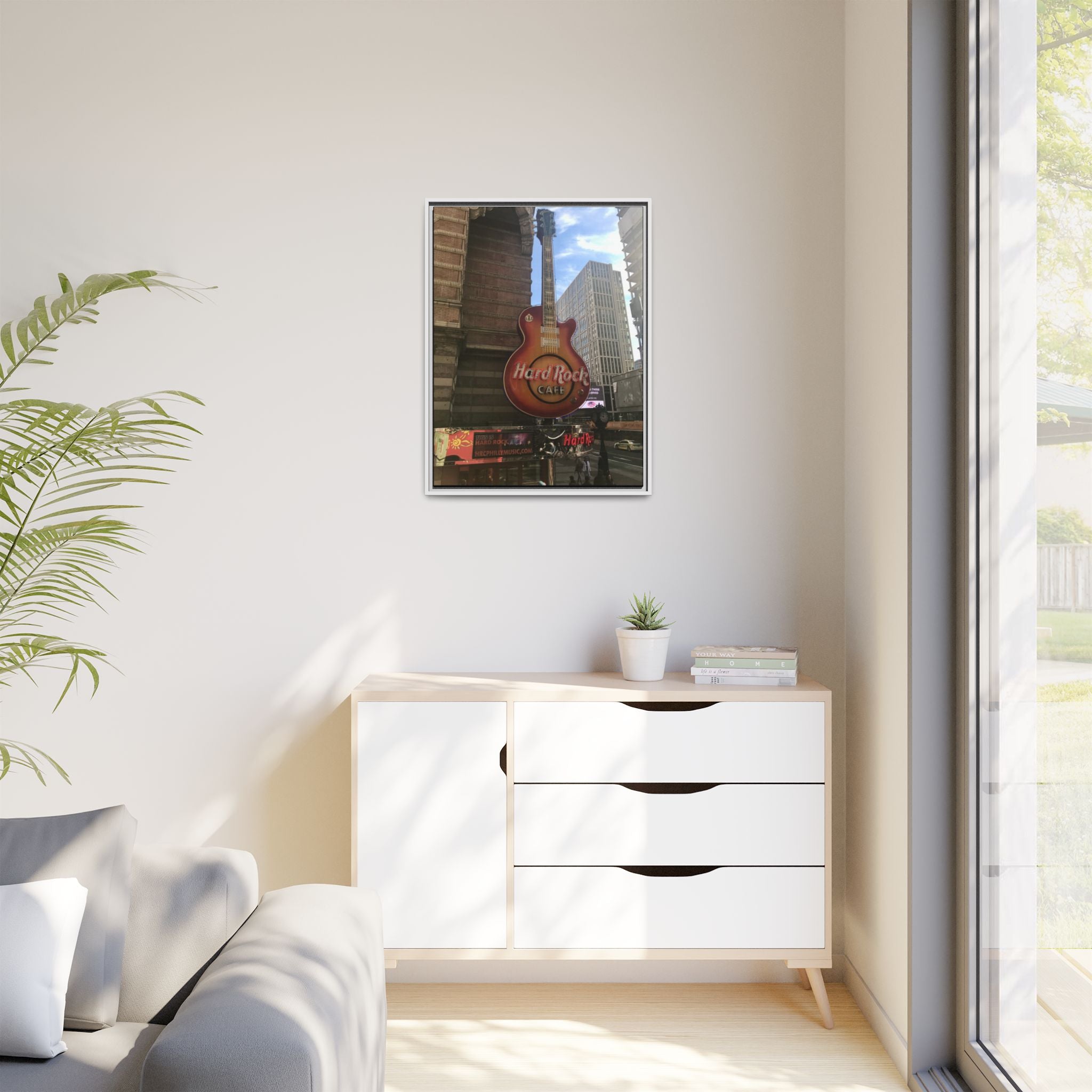 Hard Rock Cafe Sign - Framed Matte Canvas
