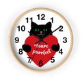 Purrfect Valentine Cat Wall Clock — "You're Purrfect" Gift