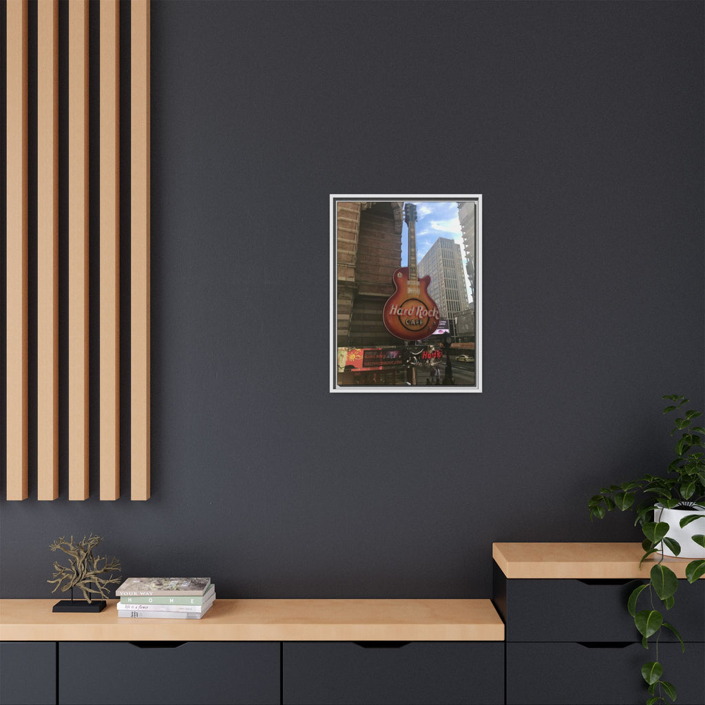 Hard Rock Cafe Sign - Framed Matte Canvas