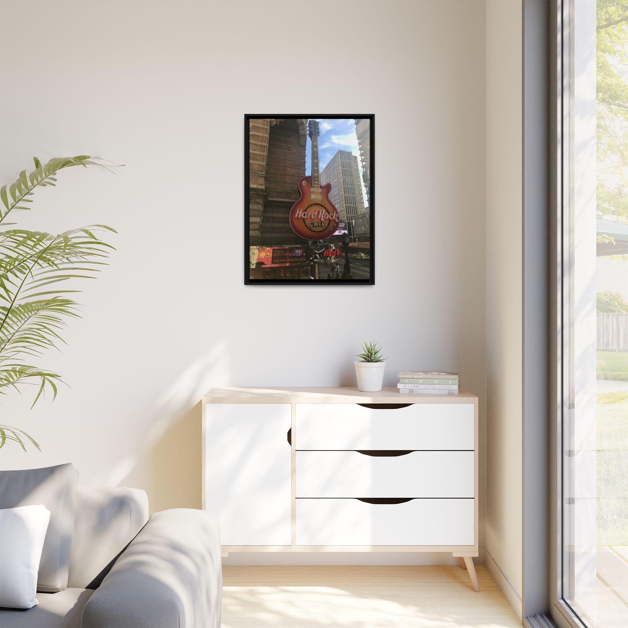 Hard Rock Cafe Sign - Framed Matte Canvas