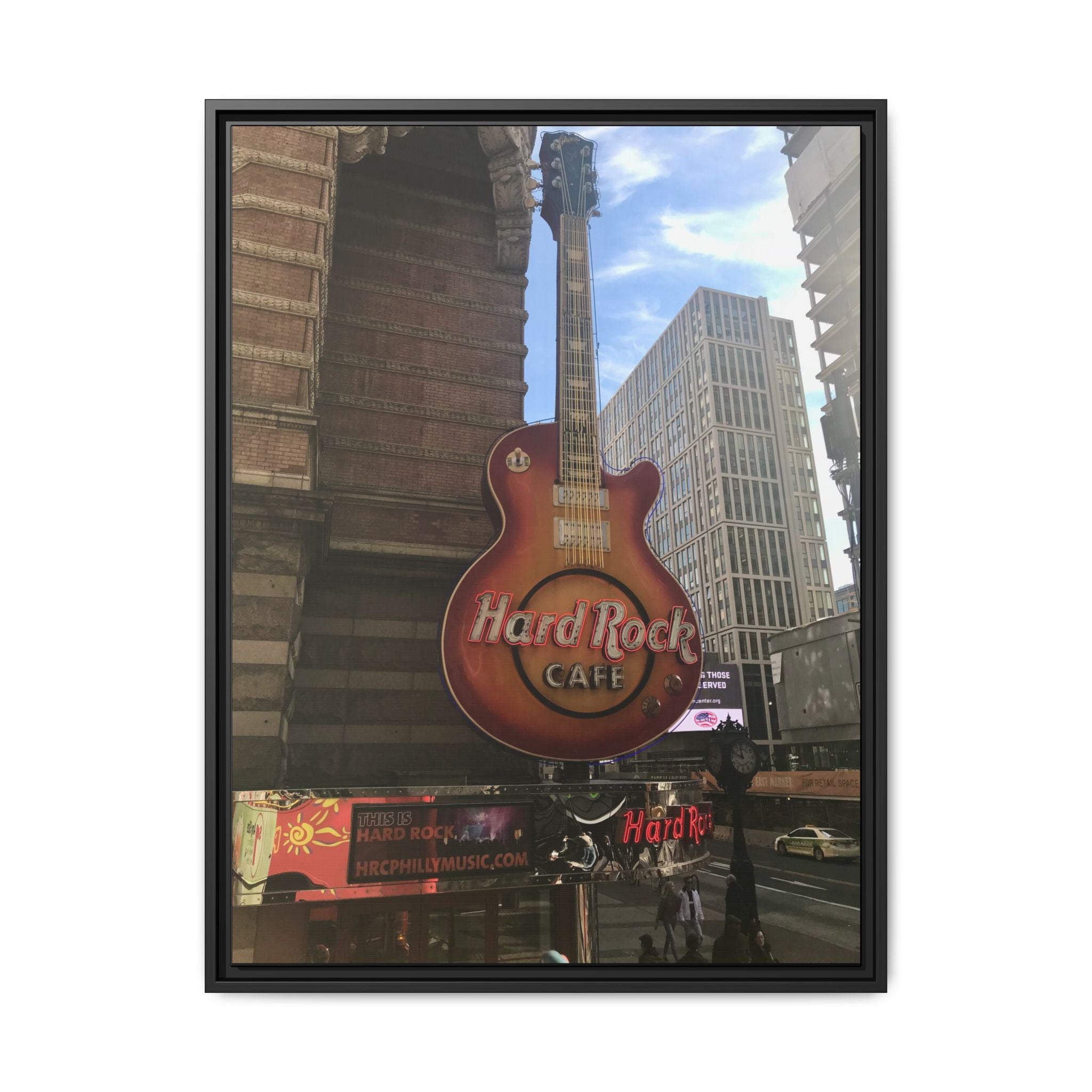 Hard Rock Cafe Sign - Framed Matte Canvas