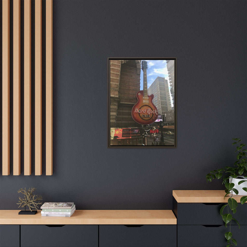 Hard Rock Cafe Sign - Framed Matte Canvas