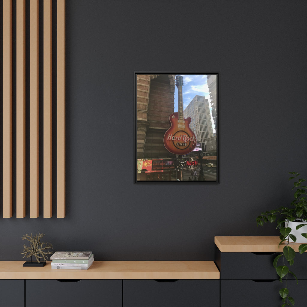 Hard Rock Cafe Sign - Framed Matte Canvas