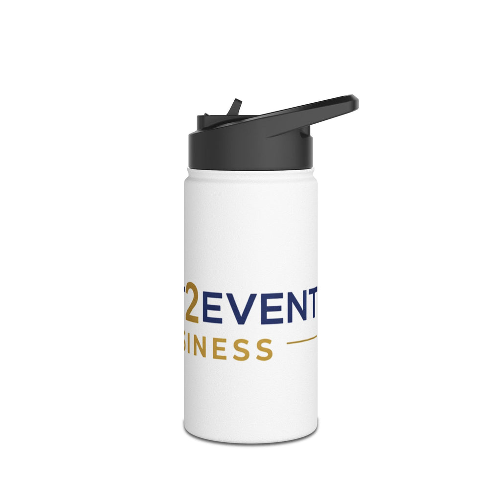 Custom Logo Stainless Steel Water Bottle — Standard Lid, Branded Business