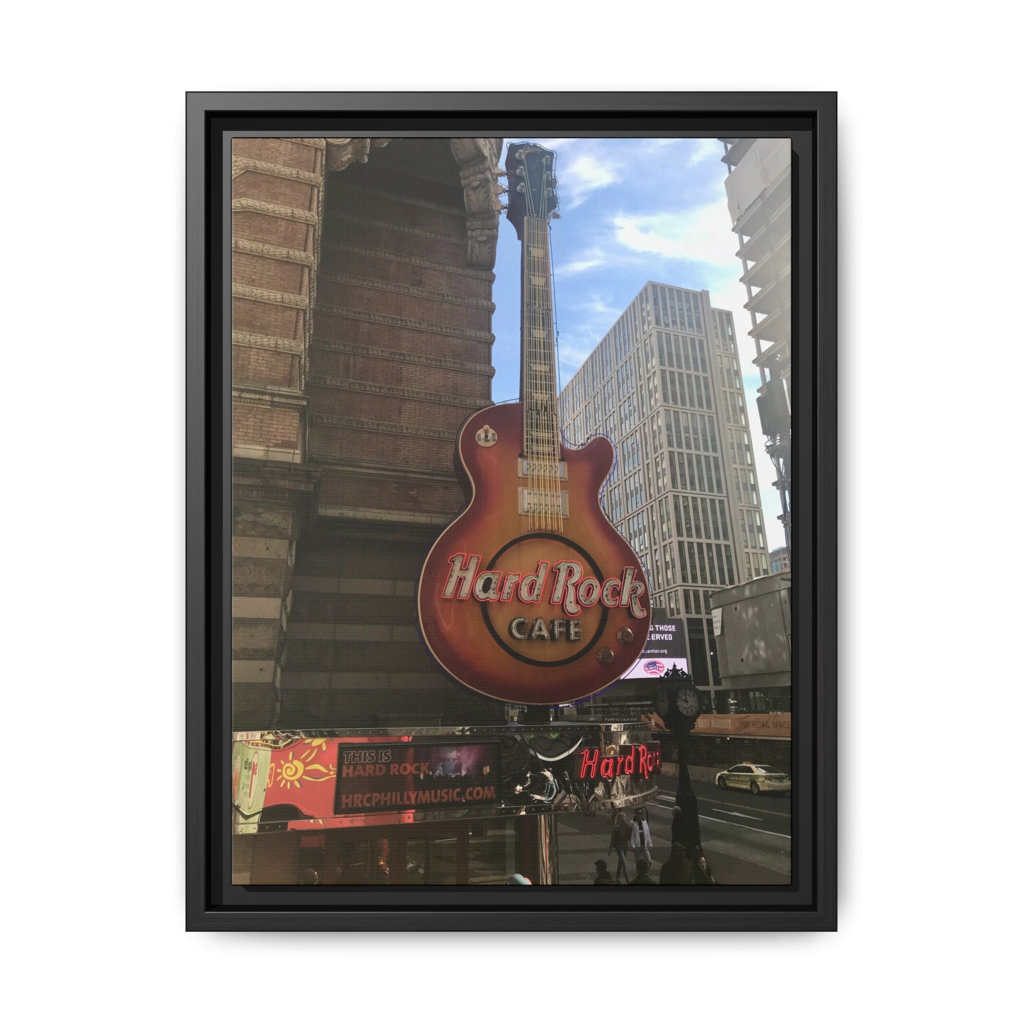 Hard Rock Cafe Sign - Framed Matte Canvas