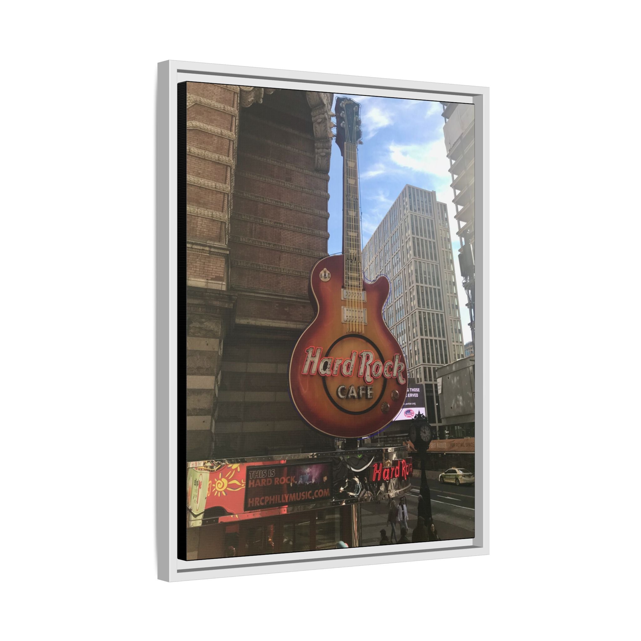 Hard Rock Cafe Sign - Framed Matte Canvas