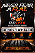 Never Fear a Flat PPTeck Authorized Applicator Center Sticker 36 x 24